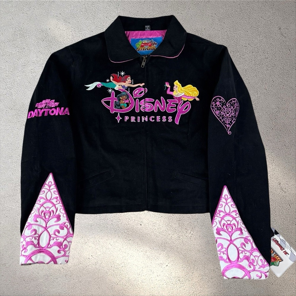 VTG JH Design Jeff Hamilton Disney Princess Nascar Jacket‎ Adult M NWT Racing